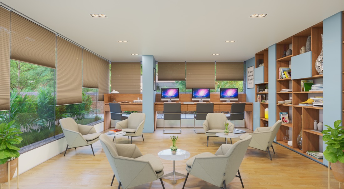 The Q library and co-working lounge